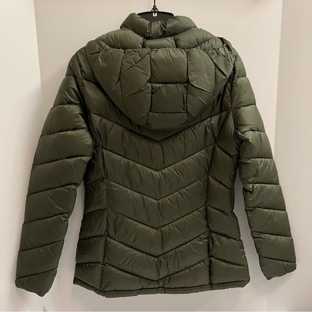 NWT CHARTER CLUB Women's Packable Hooded Puffer Coat-Olive Green - Picture 3 of 15